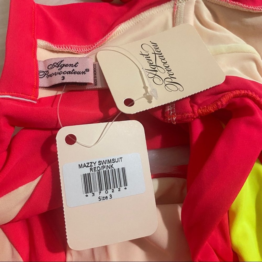 Agent Provocateur Mazzy Red Pink Swimsuit NWT *SALE* - Picture 11 of 12